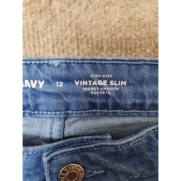 Old Navy Vintage Slim Jeans Womens 4 Blue High Rise Cotton NEW - Picture 9 of 11